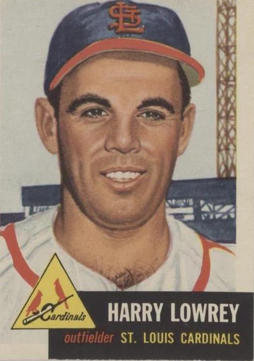 Alternate view of Harry Peanuts Lowrey vintage 1953 Topps baseball card