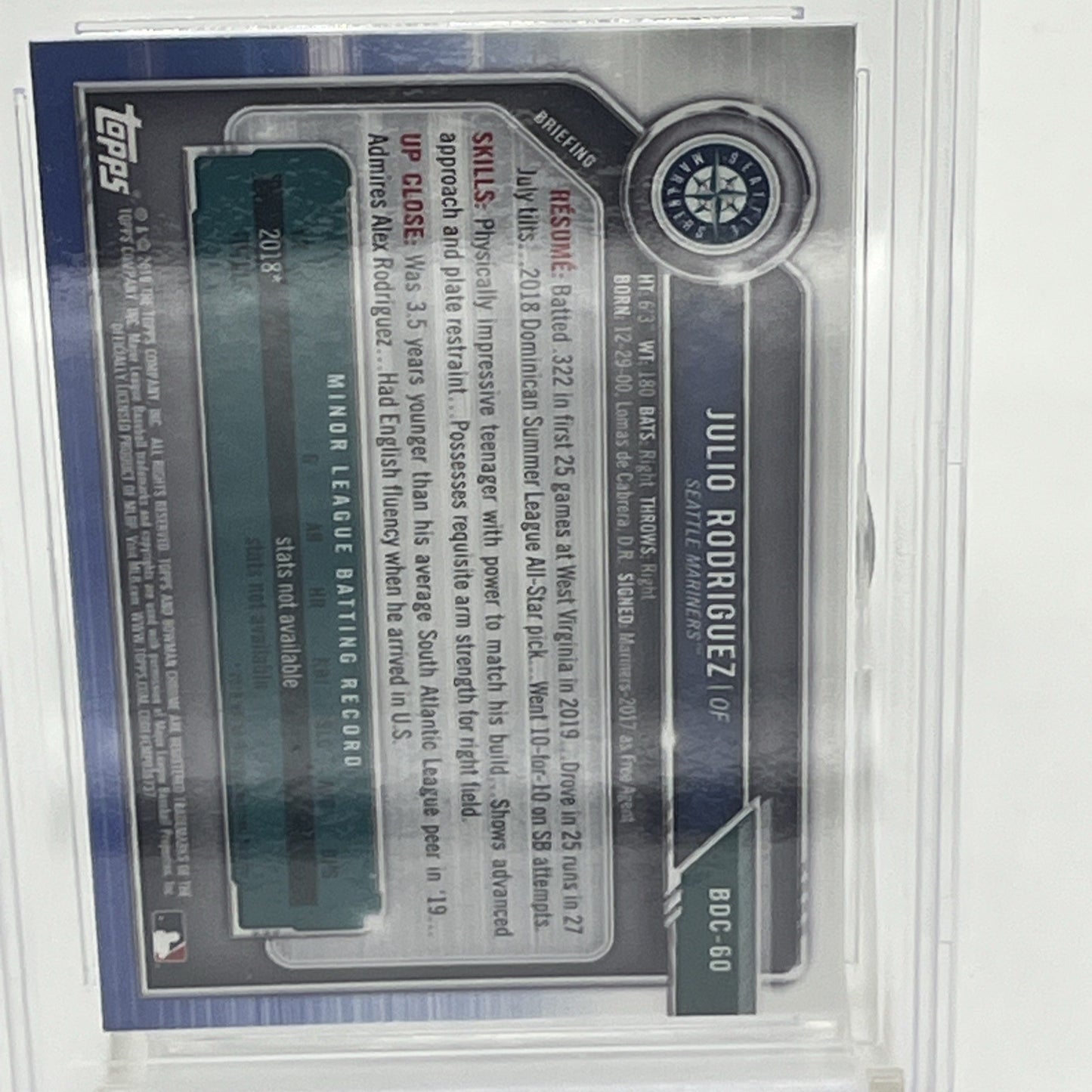 2019 Bowman Chrome Draft Julio Rodriguez RC Autographed Authenticated Beckett 2019 Bowman Chrome Draft Julio Rodriguez RC, Julio Rodriguez rookie auto Beckett, Julio Rodriguez Bowman Chrome autograph, Beckett authenticated Julio Rodriguez card, Mariners rookie card, Julio Rodriguez BAS autograph, Bowman Draft Chrome RC auto, Seattle Mariners prospect card, Julio Rodriguez 1st Bowman autograph, MLB rookie trading card Beckett