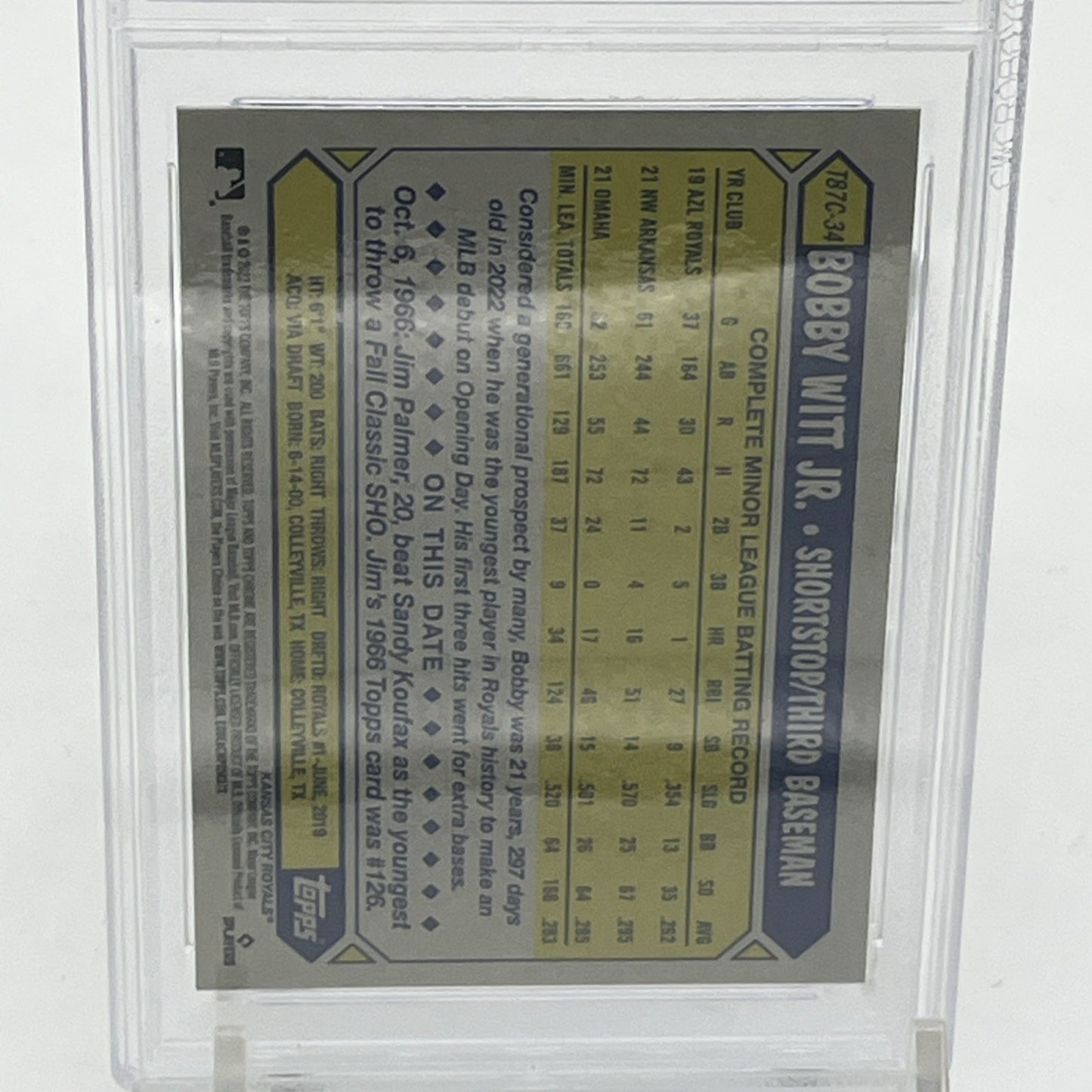 2022 Topps Silver Pack Bobby Witt Jr Update T87C34 MINT PSA 9 ROOKIE RC 2022 Topps Silver Pack Bobby Witt Jr, Bobby Witt Jr Rookie Card PSA 9, Topps Update T87C34 RC, PSA graded baseball cards, Kansas City Royals rookie card, Bobby Witt Jr RC silver pack, PSA 9 Bobby Witt Jr Topps, Topps 2022 Bobby Witt Jr rookie, rare Bobby Witt Jr trading card, Topps Silver Pack RC card