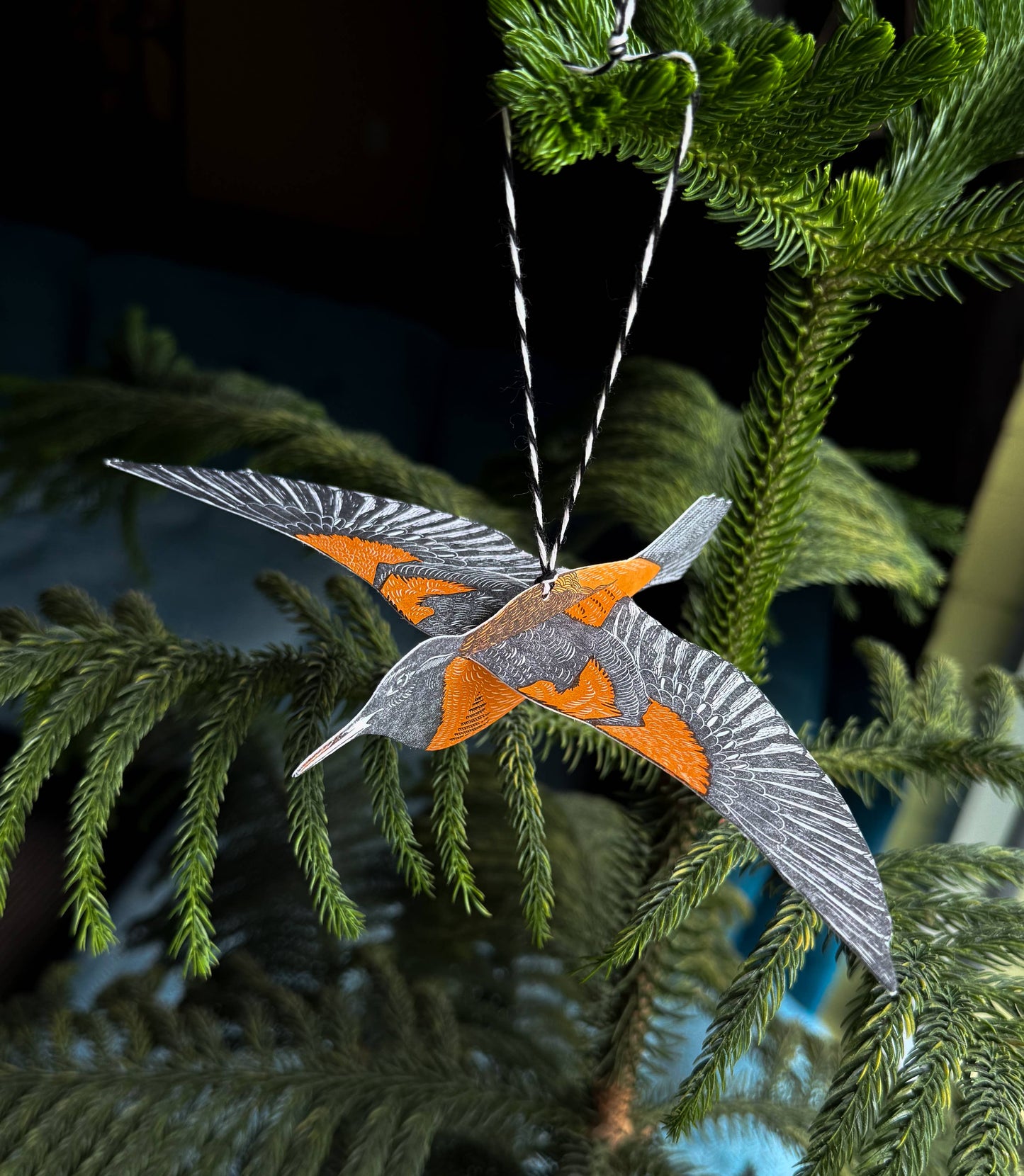 Oriole Pop-Out Bird, Letterpress Greeting Card