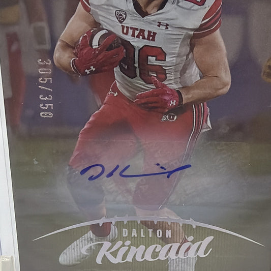 Close-up of blue autograph on Dalton Kincaid 2023 Luminance rookie card #123