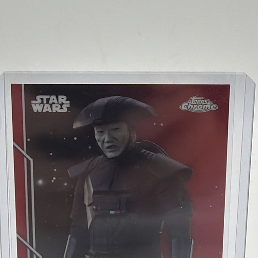 Close-up of Fifth Brother 2023 Topps Chrome Star Wars Red Refractor #9