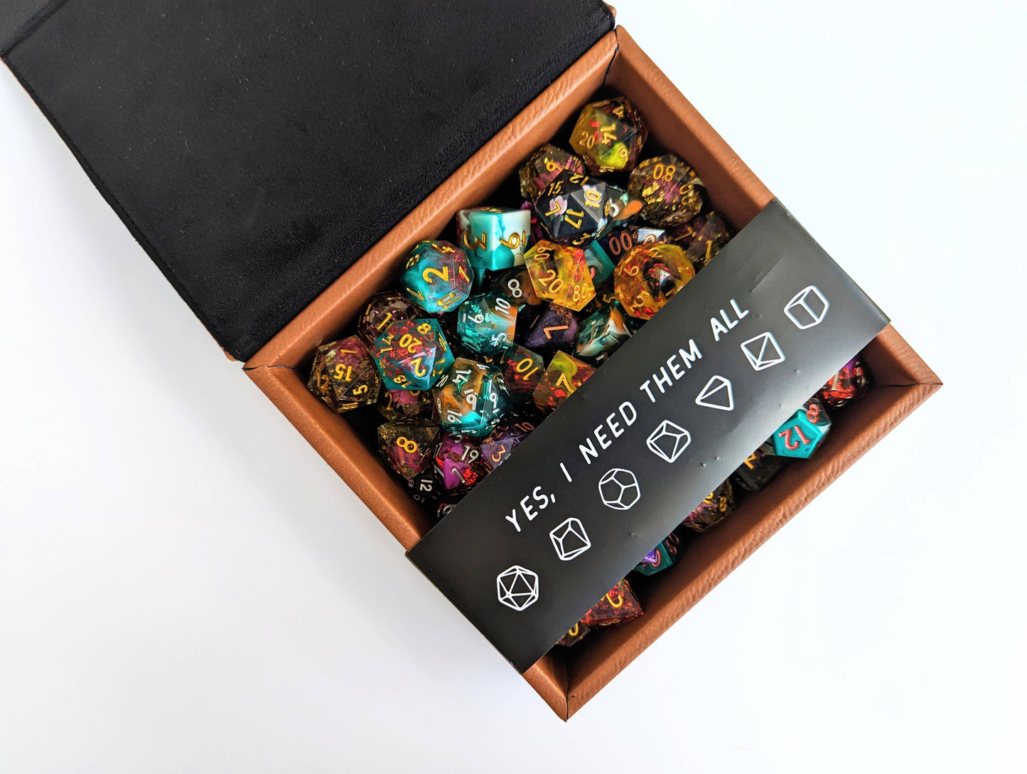 accessory box, organization, keys and accessories, vegan leather dice box, Adoragon dice box, DnD dice storage, NTSD Gaming dice box, tabletop dice tray, fantasy dice case, vegan leather dice tray, RPG dice holder, magnetic lid dice box, cute dragon dice box
