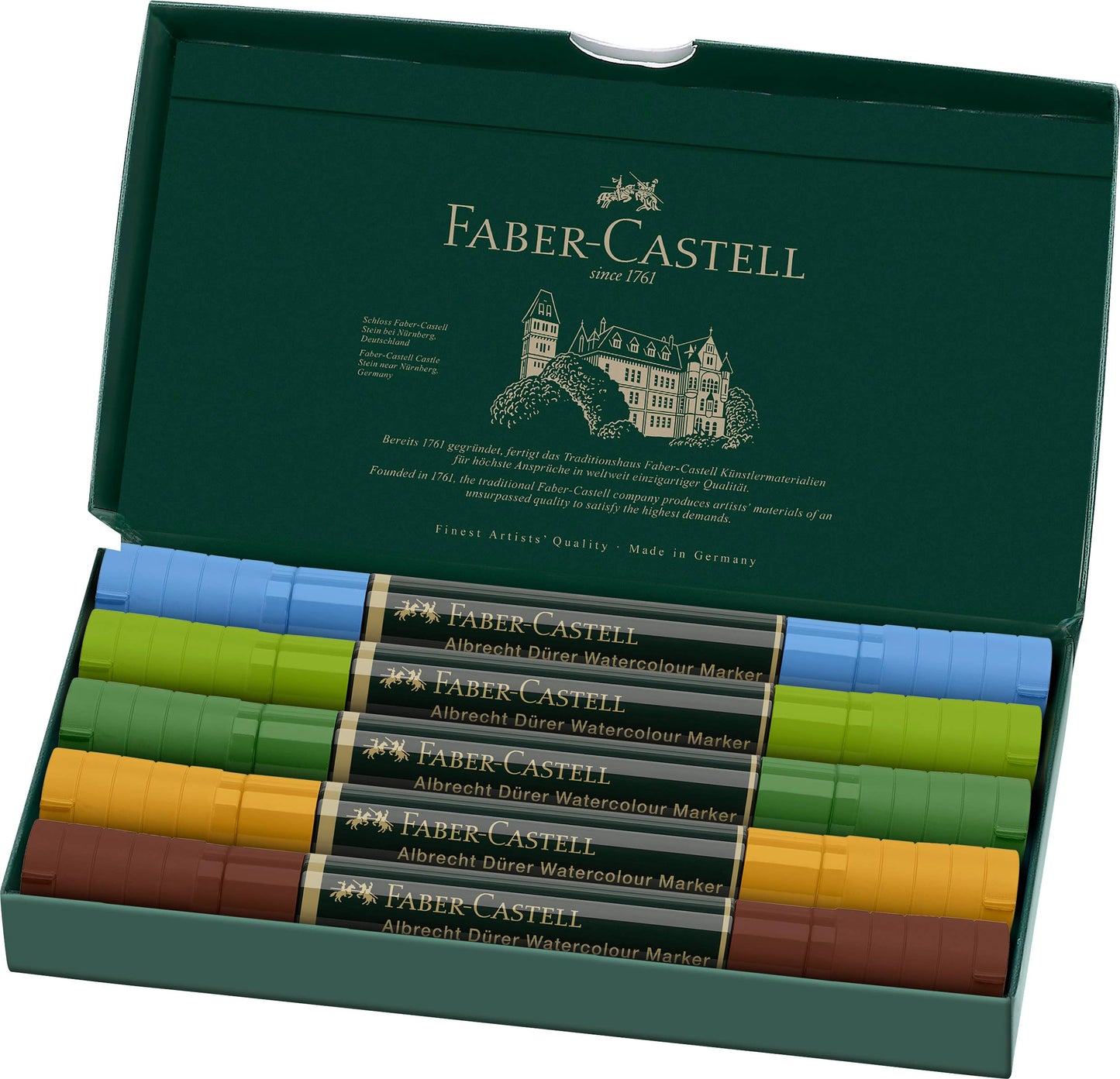 Albrecht Dürer watercolor markers, Faber-Castell artist markers, watercolor brush markers, dual tip watercolor pens, watercolor sketching tools, plein air art supplies, travel watercolor markers, water-soluble markers, watercolor markers for artists, professional art markers
