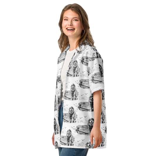 unisex summer button shirt, lightweight rpg themed shirt, moisture-wicking adventure shirt, herald unisex shirt, recycled polyester button up, eco-friendly summer shirt, upf 50+ gaming shirt, relaxed fit unisex shirt, tabletop inspired clothing, breathable fantasy shirt, summer armor shirt, herald character apparel, rpg cosplay casual shirt, unisex eco conscious shirt, rogue and rye apparel