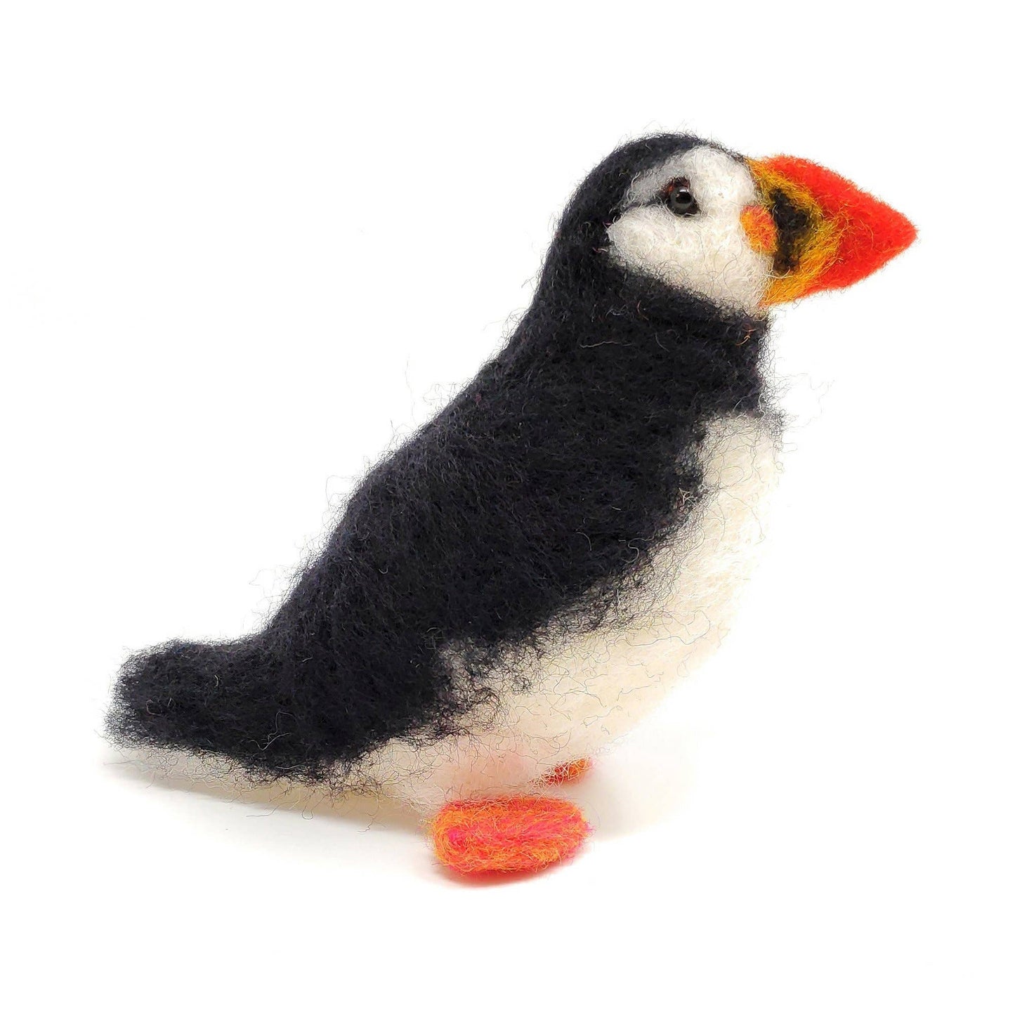 atlantic puffin needle felting kit, british birds craft kit, puffin wool felting project, beginner felting kit puffin, The Crafty Kit Company bird kits, DIY puffin needle felt, coastal animal craft kit, Corriedale wool puffin, handmade puffin felting kit, bird lover gift idea