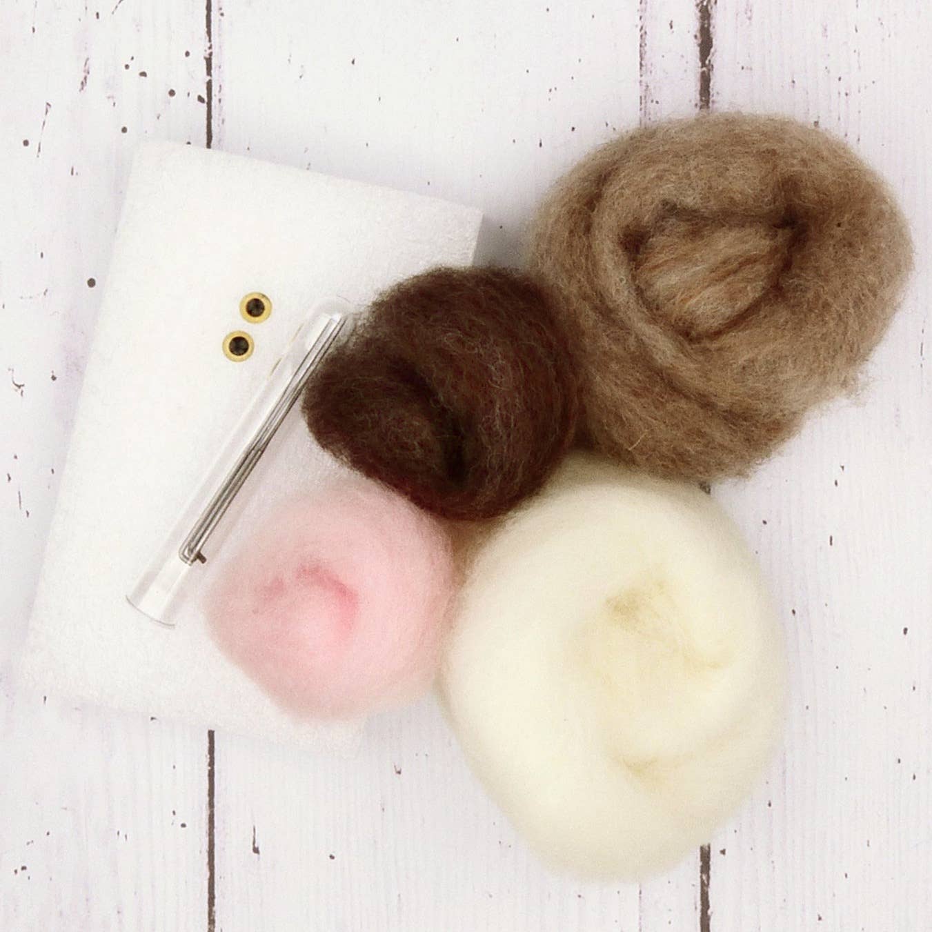baby bunny needle felting kit, beginner felting project, DIY wool bunny craft, soft sculpture bunny kit, award-winning craft kit, The Crafty Kit Company Scotland, cute animal felting kit, felt rabbit craft set, starter needle felting kit, handmade bunny decor