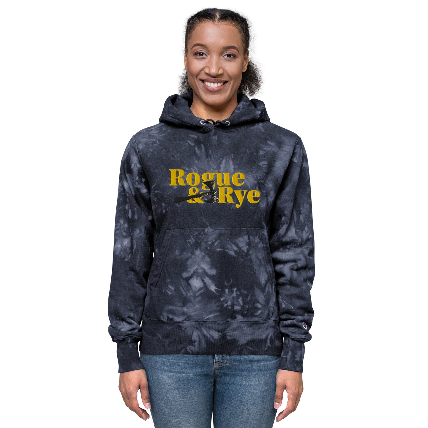 rogue and rye tie-dye hoodie, battle axe champion hoodie, fantasy streetwear, unisex tie-dye gamer hoodie, reverse weave fleece sweatshirt, rpg themed hoodie, rogue and rye merch, champion battle axe hoodie, heavy fleece game night hoodie, tie-dye hoodie for adventurers, embroidered champion fantasy hoodie, shrink-resistant hoodie, unique pattern champion sweatshirt