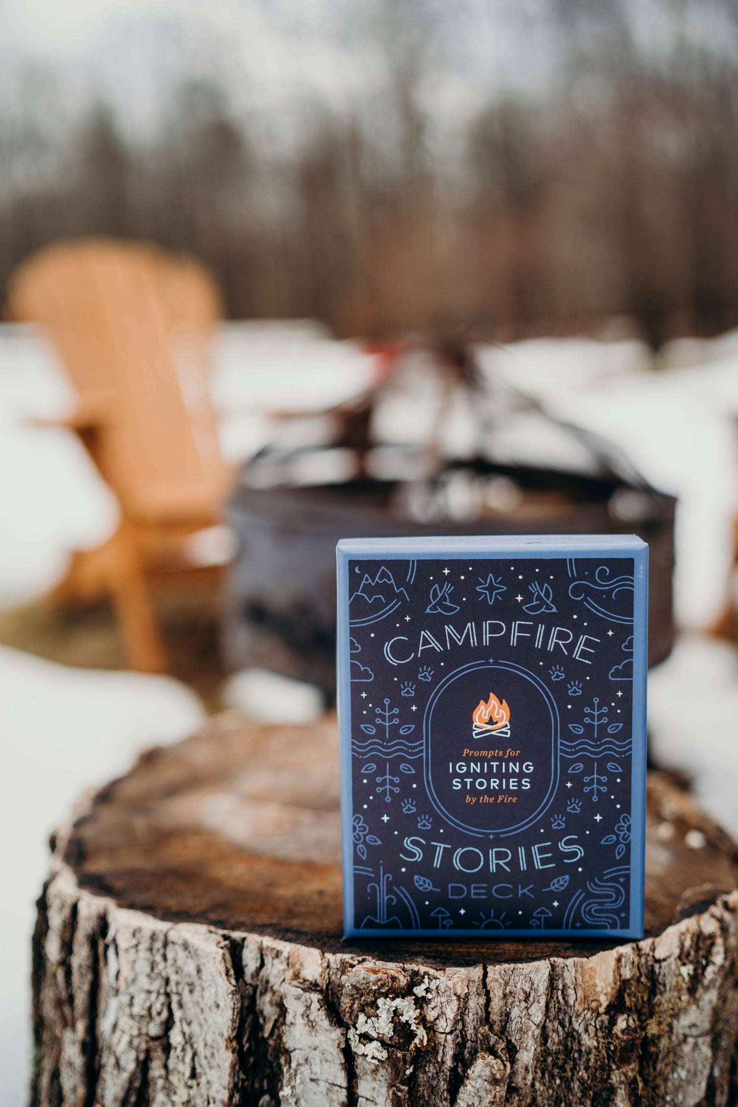 campfire stories deck, storytelling prompt cards, family campfire game, story cards for all ages, connection games for families, story starters deck, outdoor activity cards, camping conversation game, screen-free campfire fun, icebreaker card game, storytelling game for kids and adults, backyard game ideas, travel-friendly storytelling prompts, meaningful family activities, story game for group bonding