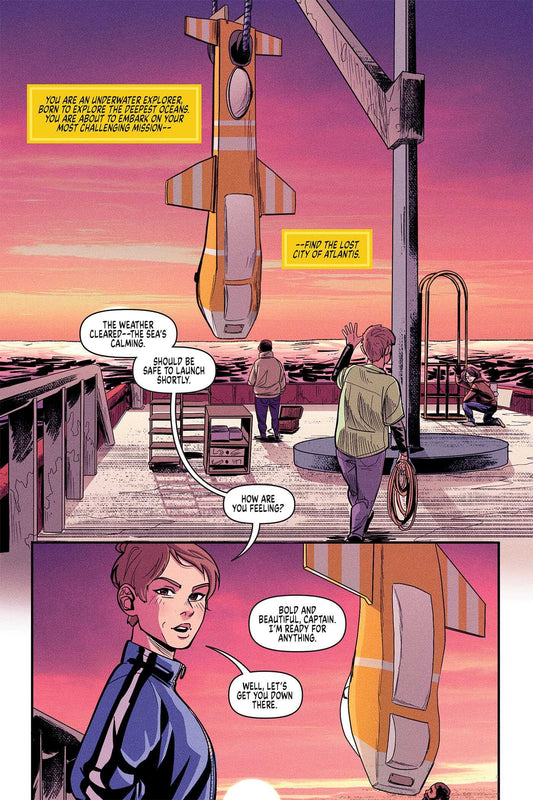 Choose Your Own Adventure graphic novel, Journey Under the Sea book, Andrew E.C. Gaska CYOA, underwater graphic novel, interactive comic for kids, deep sea adventure story, ocean-themed CYOA book, submarine adventure graphic novel, Atlantis kids book, aquatic choose-your-path graphic novel