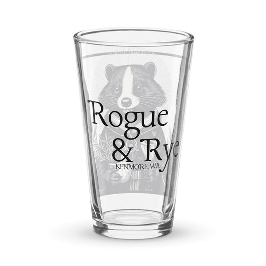 cleric pint glass, RPG pint glass, D&D healer drinkware, Rogue & Rye barware, fantasy shaker glass, tabletop gaming drinkware, 16 oz cleric glass, skunk character glass, herbal gin and tonic glass, RPG gift for gamers