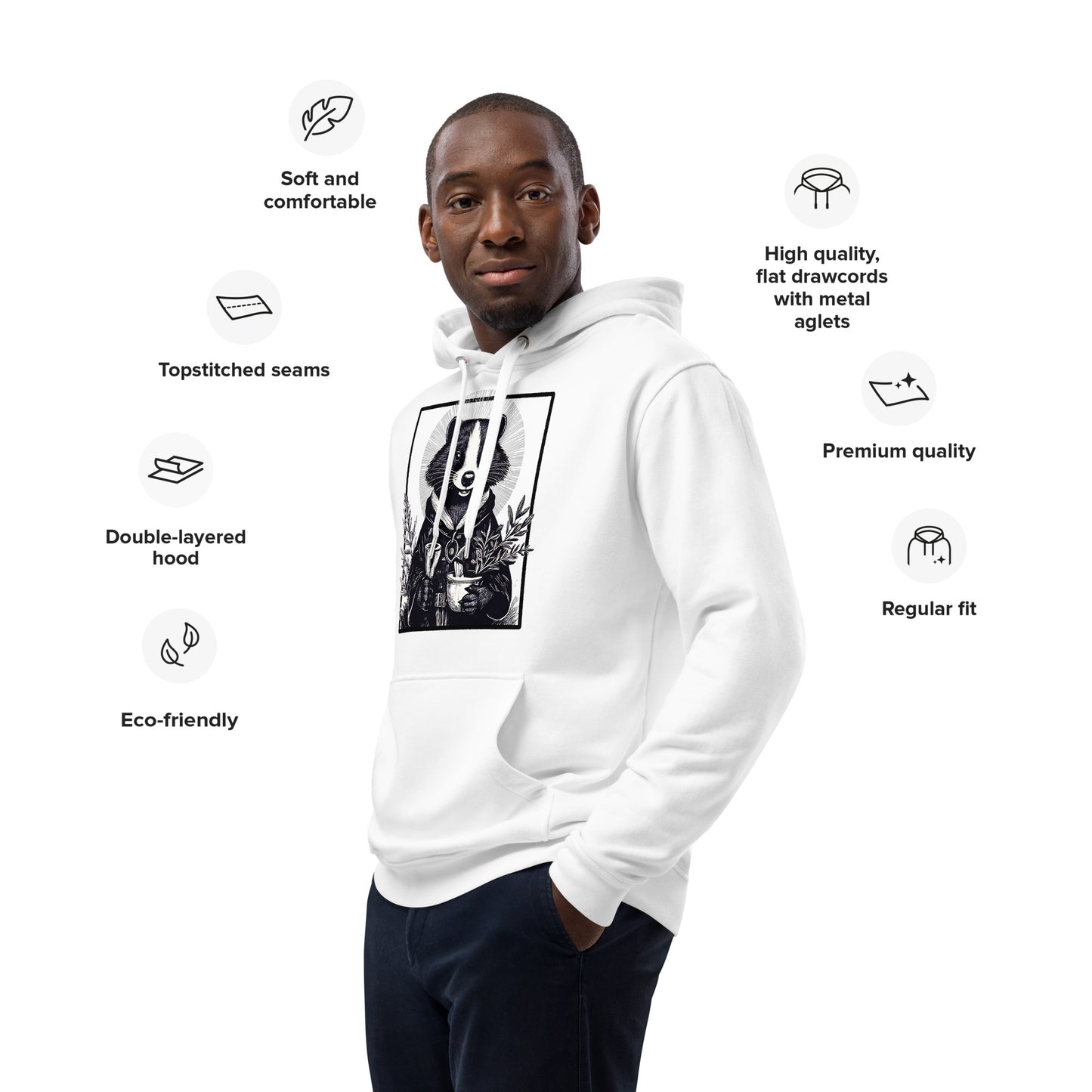 Cleric hoodie, eco-friendly RPG hoodie, organic cotton fantasy hoodie, D&D cleric apparel, unisex gamer hoodie, Rogue & Rye sweatshirt, recycled cotton hoodie, healing magic hoodie, premium RPG streetwear, ethical gamer fashion