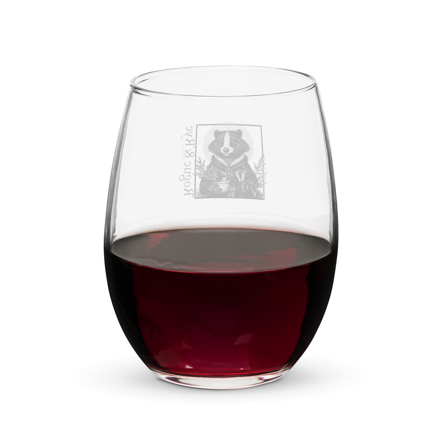 Cleric wine glass, D&D stemless wine glass, fantasy healer drinkware, RPG cleric skunk glass, 15 oz tabletop wine glass, stemless RPG glassware, Rogue & Rye drink accessories, gamer gift wine glass, healing magic wine glass, fantasy character glass