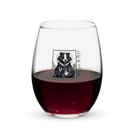 Cleric wine glass, D&D stemless wine glass, fantasy healer drinkware, RPG cleric skunk glass, 15 oz tabletop wine glass, stemless RPG glassware, Rogue & Rye drink accessories, gamer gift wine glass, healing magic wine glass, fantasy character glass