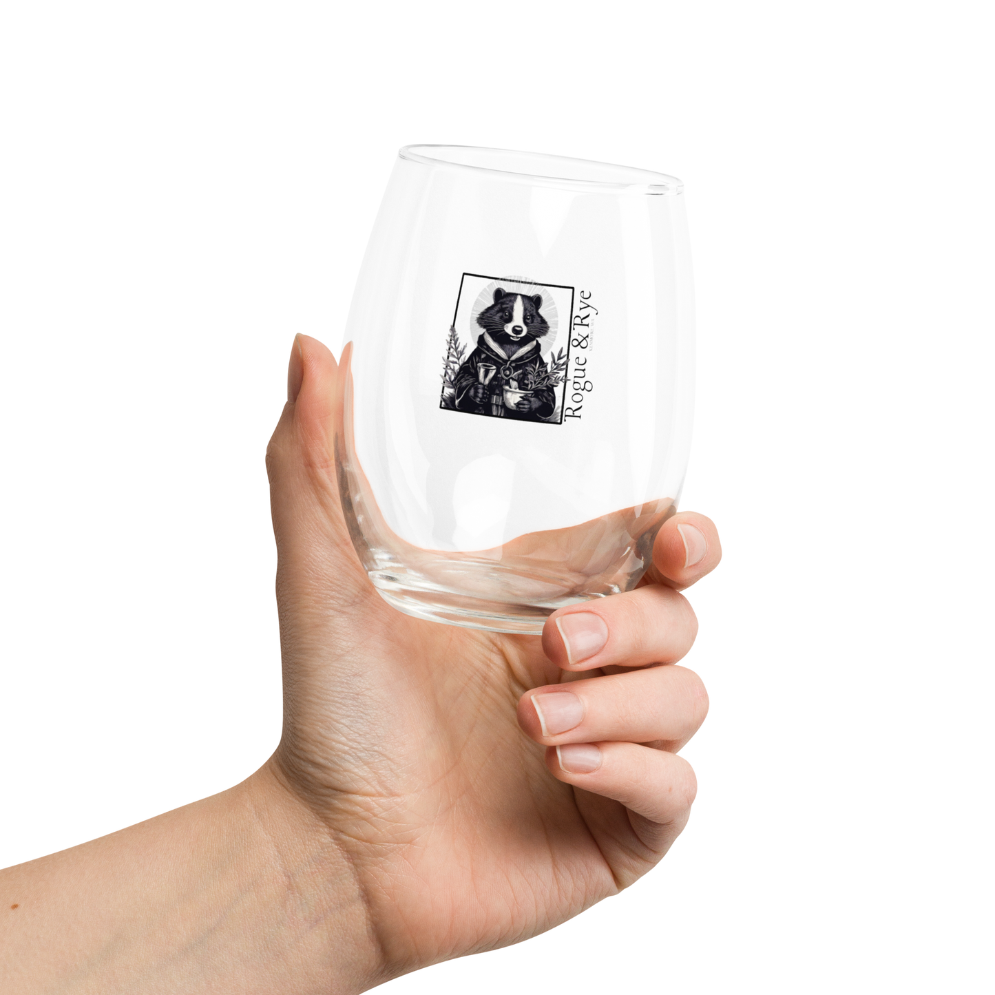 Cleric wine glass, D&D stemless wine glass, fantasy healer drinkware, RPG cleric skunk glass, 15 oz tabletop wine glass, stemless RPG glassware, Rogue & Rye drink accessories, gamer gift wine glass, healing magic wine glass, fantasy character glass