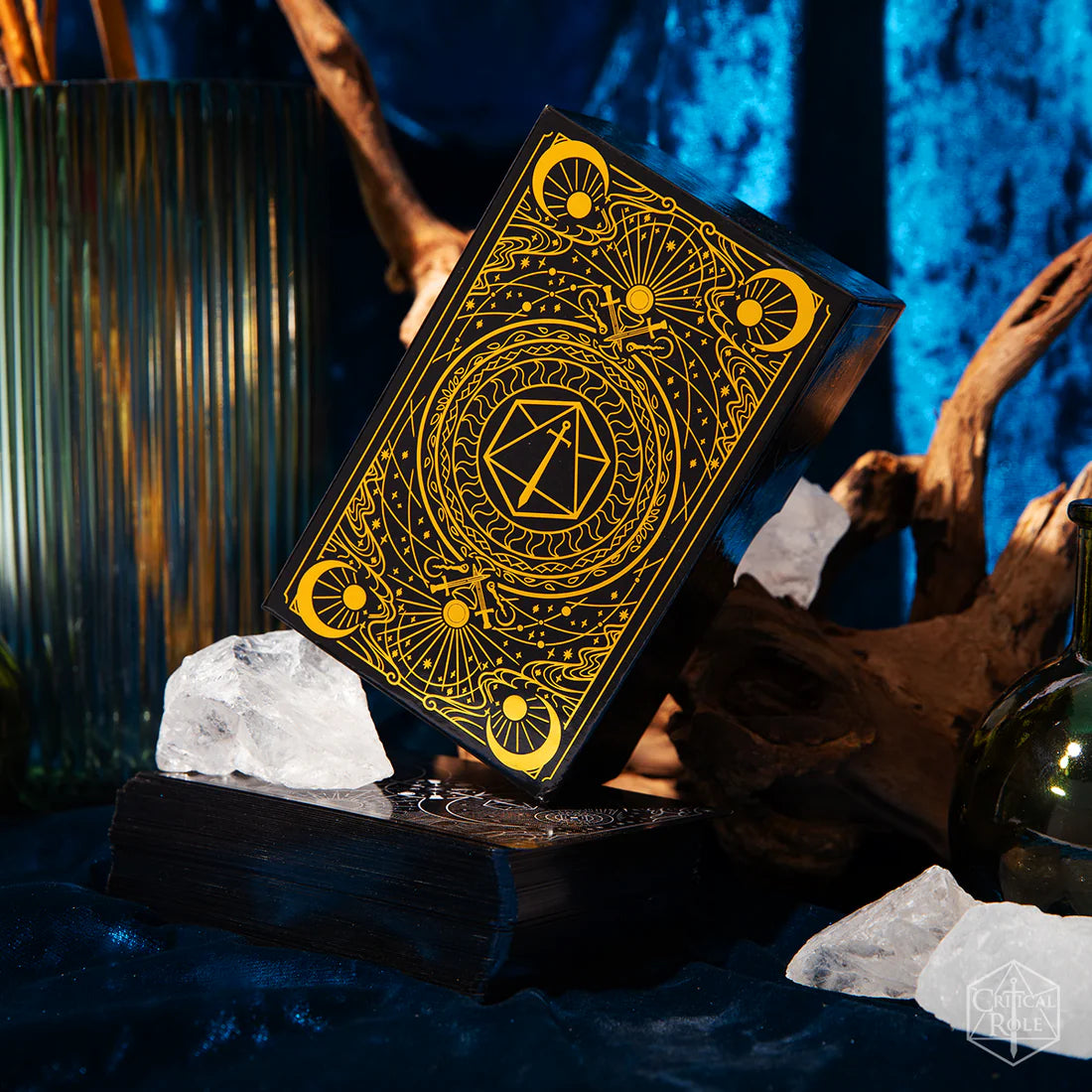 critical role tarot deck, exandria tarot cards, 10 year anniversary tarot, critical role arcana deck, wild magic tarot set, matt paquette design, taliesin jaffe tarot, james fenner tarot art, snow conrad card illustrations, critical role merch, tarot deck for critters, custom fantasy tarot cards, major arcana exandria, dnd themed tarot deck, critical role divination cards, tarot gift set with guidebook