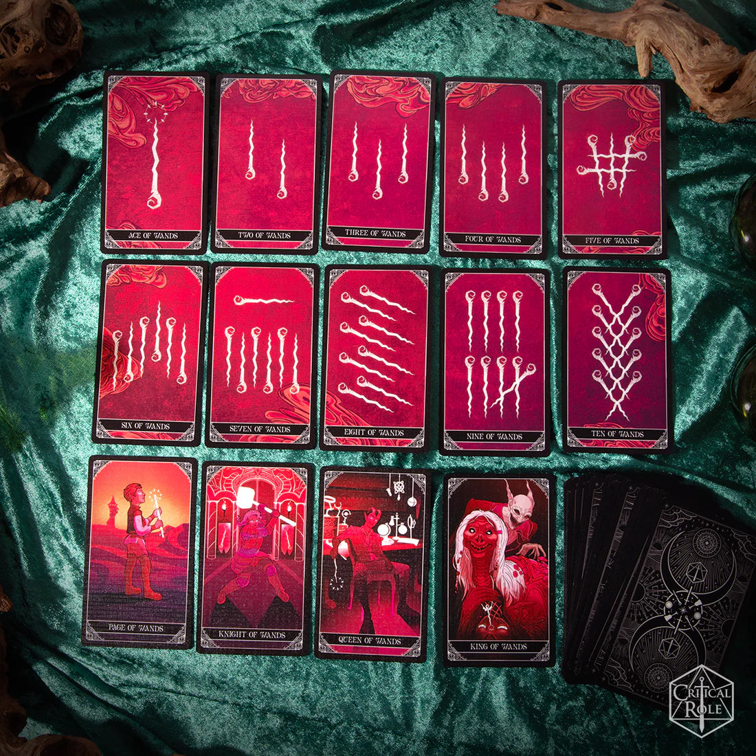 critical role tarot deck, exandria tarot cards, 10 year anniversary tarot, critical role arcana deck, wild magic tarot set, matt paquette design, taliesin jaffe tarot, james fenner tarot art, snow conrad card illustrations, critical role merch, tarot deck for critters, custom fantasy tarot cards, major arcana exandria, dnd themed tarot deck, critical role divination cards, tarot gift set with guidebook