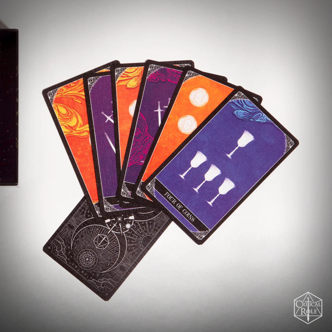 critical role tarot deck, exandria tarot cards, 10 year anniversary tarot, critical role arcana deck, wild magic tarot set, matt paquette design, taliesin jaffe tarot, james fenner tarot art, snow conrad card illustrations, critical role merch, tarot deck for critters, custom fantasy tarot cards, major arcana exandria, dnd themed tarot deck, critical role divination cards, tarot gift set with guidebook