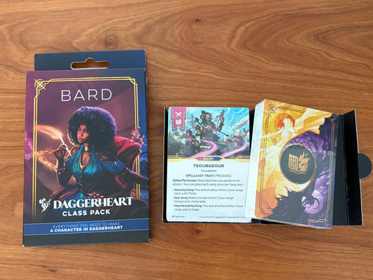 Bard Class Pack for Daggerheart rpg featuring domain cards, ancestry cards, and subclass options