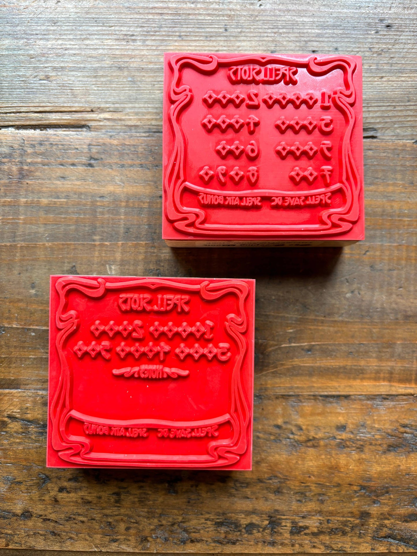 D&D spell slot stamp, rubber stamp for DnD casters, tabletop RPG spell tracker, wooden spell slot stamp, reusable Dungeons and Dragons tools, beech wood DnD stamp, caster spell tracker, RPG accessories for wizards and sorcerers, DnD rest tracker, spell slot refill tool