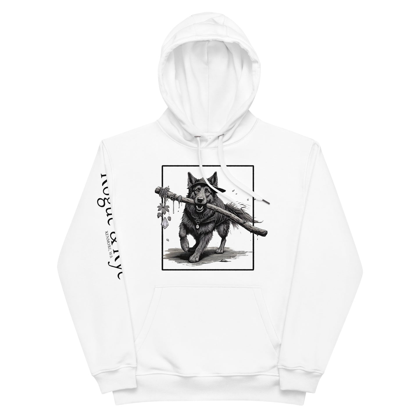 druid eco hoodie, organic cotton hoodie, RPG druid sweatshirt, D&D inspired eco hoodie, fantasy character hoodie, sustainable nerd fashion, unisex RPG hoodie, Rogue & Rye hoodie, environmentally friendly hoodie, adventure themed hoodie