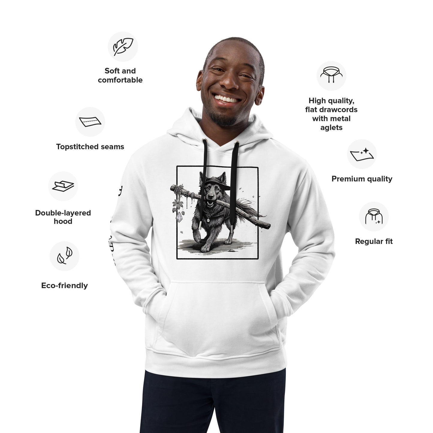 druid eco hoodie, organic cotton hoodie, RPG druid sweatshirt, D&D inspired eco hoodie, fantasy character hoodie, sustainable nerd fashion, unisex RPG hoodie, Rogue & Rye hoodie, environmentally friendly hoodie, adventure themed hoodie