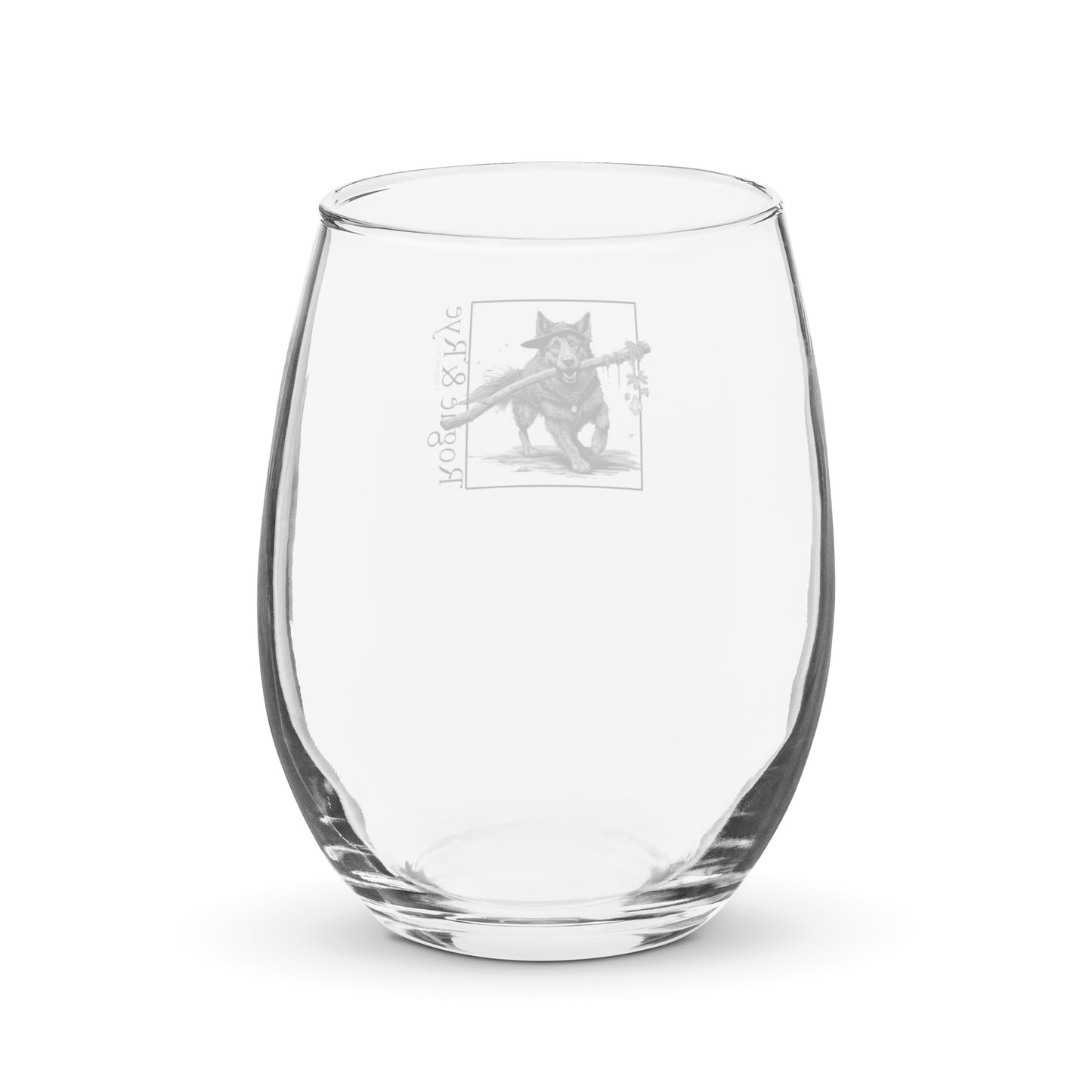 Druid wine glass, RPG stemless wine glass, nature-themed drinkware, Druid Dog fantasy glass, 15 oz wine glass for gamers, Rogue & Rye tabletop glassware, D&D druid gift, fantasy wine tumbler, loyal companion drinkware, stemless RPG wine glass