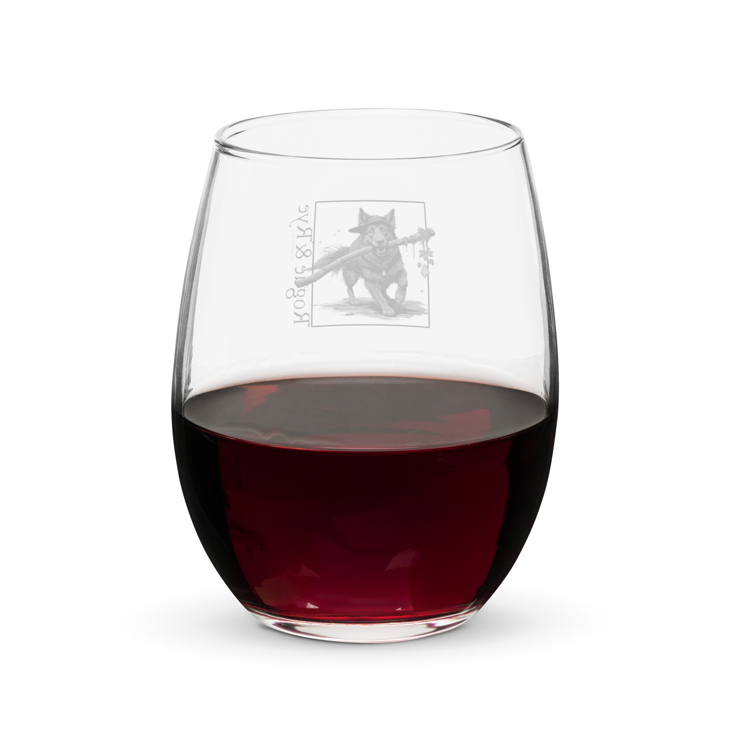 Druid wine glass, RPG stemless wine glass, nature-themed drinkware, Druid Dog fantasy glass, 15 oz wine glass for gamers, Rogue & Rye tabletop glassware, D&D druid gift, fantasy wine tumbler, loyal companion drinkware, stemless RPG wine glass