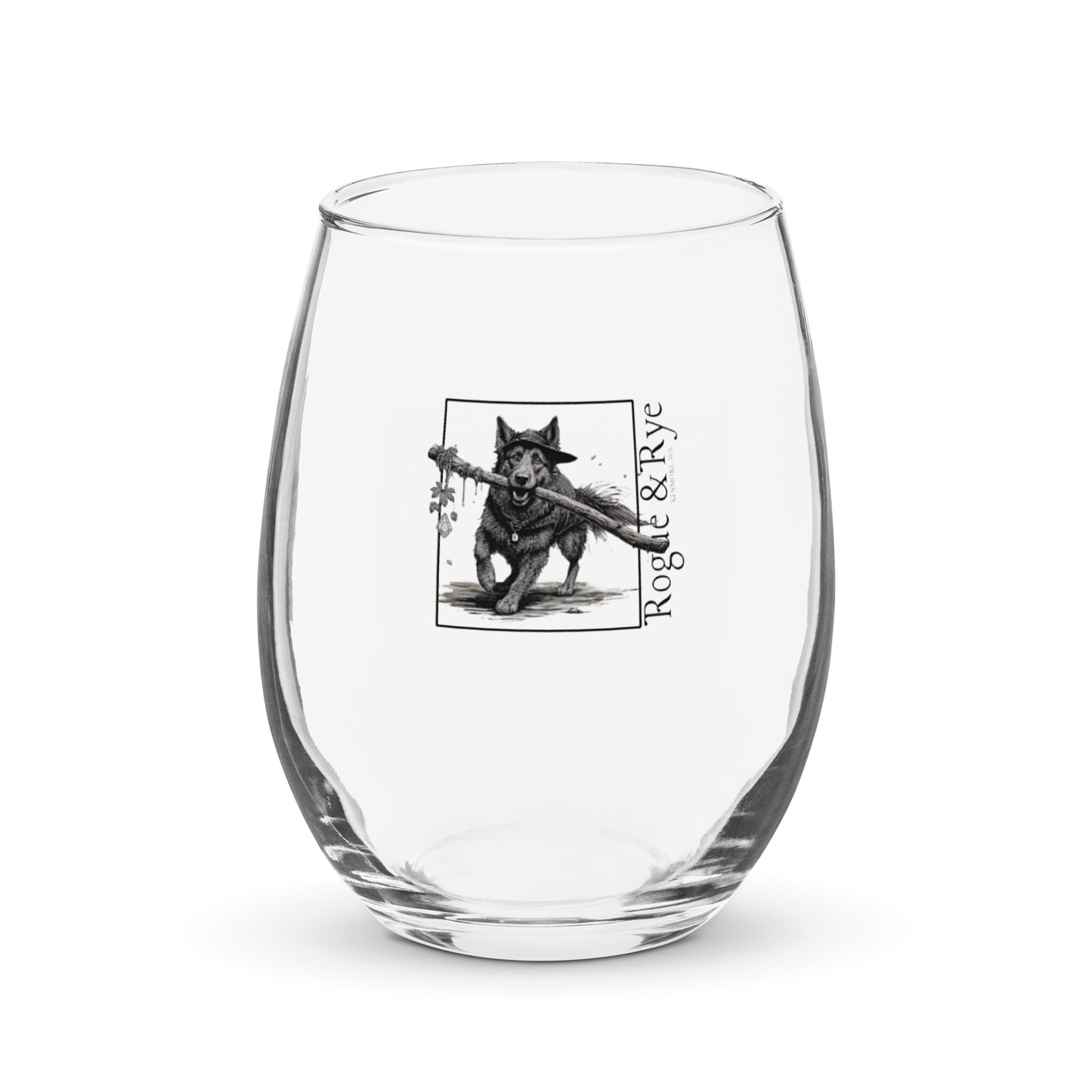 Druid wine glass, RPG stemless wine glass, nature-themed drinkware, Druid Dog fantasy glass, 15 oz wine glass for gamers, Rogue & Rye tabletop glassware, D&D druid gift, fantasy wine tumbler, loyal companion drinkware, stemless RPG wine glass