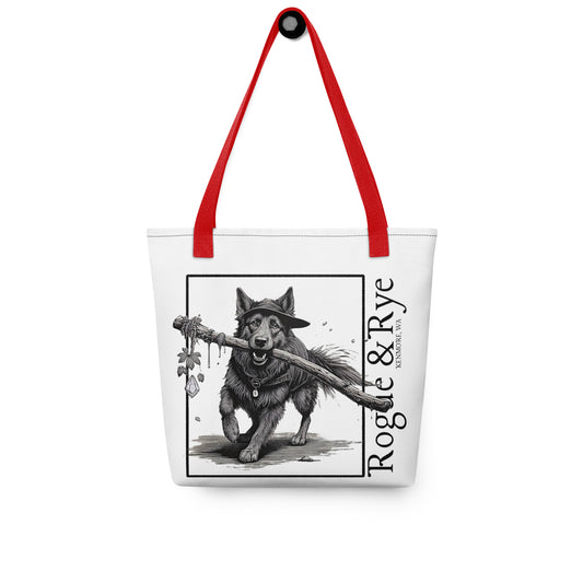 druid tote bag, RPG character tote, fantasy druid accessory, Rogue & Rye tote, D&D inspired bag, reusable gaming tote, cotton handle tote bag, polyester fantasy tote, eco-friendly gamer tote, adventure themed bag