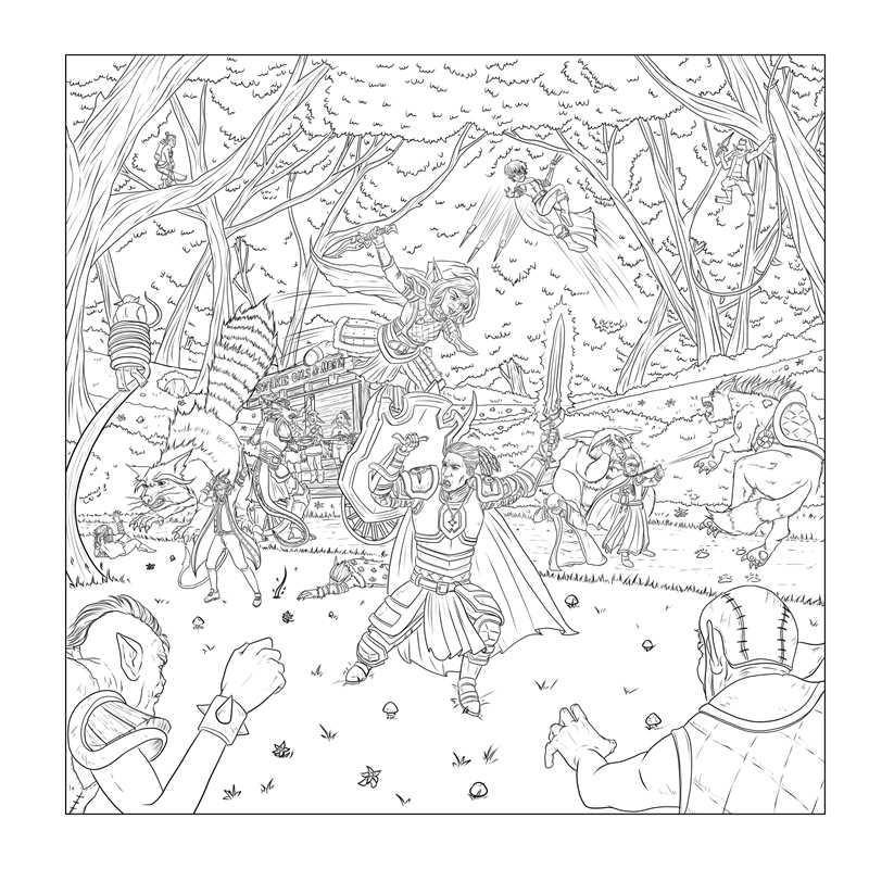 dungeonmeister goblin quest, goblin quest coloring book, rpg coloring book, tabletop adventure coloring, interactive dnd coloring book, fantasy coloring book with game, dungeoneer gift, dragon quest coloring pages, dungeon themed coloring book