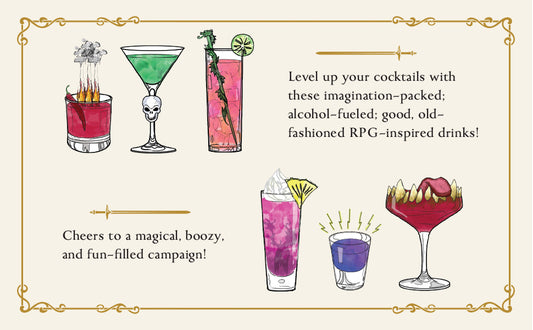 Düngeonmeister cocktail book, D&D themed drinks, RPG cocktail recipes, fantasy game night drinks, Dungeons & Dragons cocktails, potion-themed cocktails, Düngeonmeister by Jef Aldrich, 5e inspired cocktails, nerdy drink recipes, tabletop party ideas