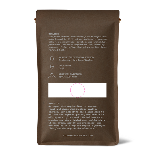 Ethiopia Yetatebe Shakisso organic single origin coffee by Sightglass Coffee with floral jasmine, bergamot, and lemon custard tasting notes