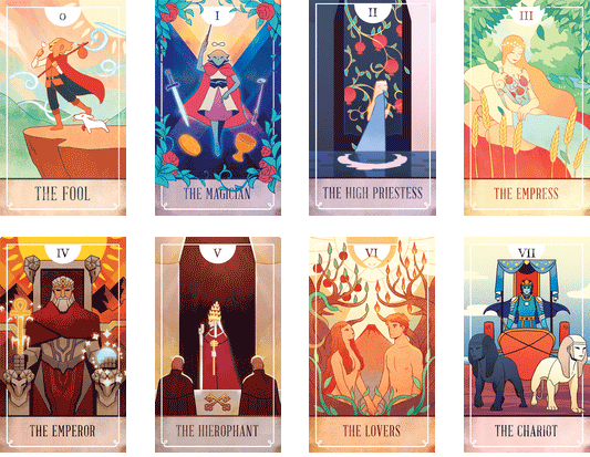 Fablemaker's Animated Tarot Deck, animated tarot cards, lenticular tarot deck, Hit Point Press tarot, tarot deck for DnD, 5E tarot cards, animated divination deck, Major and Minor Arcana animated, Fablemaker tarot for RPG, fantasy tarot deck, tarot for tabletop games, tarot with movement