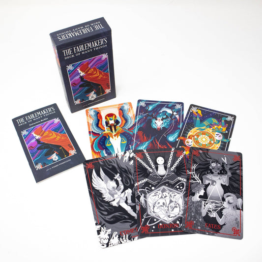 fablemakers deck of many things, oracle deck dnd, yoshi yoshitani artwork, hit point press deck, expanded deck of many things, 5e magic item deck, overworld underworld deck, dnd fate deck, divination style oracle for 5e, beautifully illustrated tarot style deck, dnd accessory cards, rogue & rye tabletop collection, symbolism interpretation deck, non-foil oracle deck