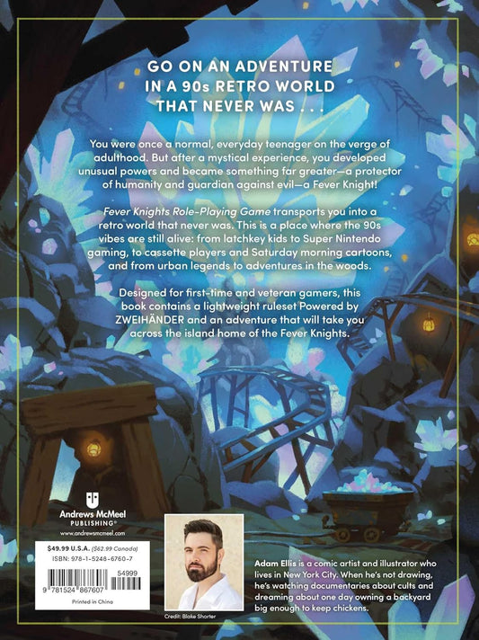 Fever Knights RPG, 90s retro role-playing game, Adam Ellis RPG, beginner-friendly RPG, nostalgic tabletop game, ZWEIHÄNDER system RPG, teen superhero RPG, cassette era tabletop game, retro fantasy adventure, Fever Knights tabletop RPG