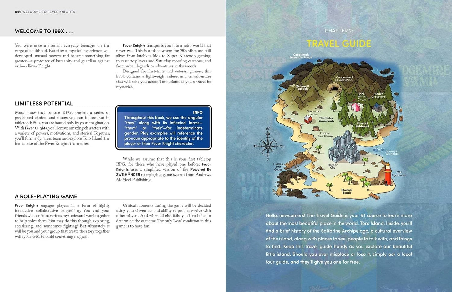 Fever Knights RPG, 90s retro role-playing game, Adam Ellis RPG, beginner-friendly RPG, nostalgic tabletop game, ZWEIHÄNDER system RPG, teen superhero RPG, cassette era tabletop game, retro fantasy adventure, Fever Knights tabletop RPG