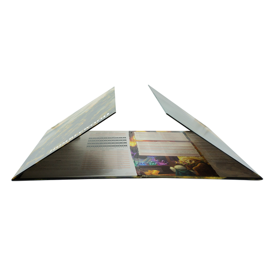 Humblewood GM screen, Hit Point Press GM screen, Humblewood DnD accessories, D&D 5E GM screen 2014 edition, Humblewood campaign tools, tabletop RPG screen, birdfolk RPG setting, GM quick reference panel, Humblewood forest setting, Rogue & Rye tabletop collection, 5E compatible game master screen, fantasy RPG accessories, Humblewood gift ideas, illustrated GM screen.