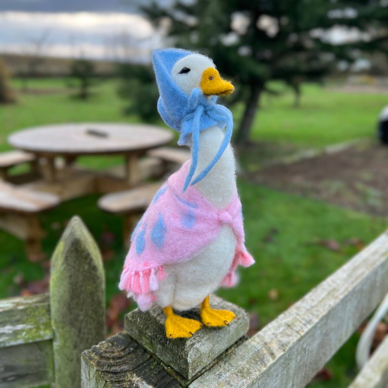 Jemima Puddle Duck needle felting kit, Beatrix Potter craft kit, handcrafted duck wool project, needle felt Jemima, 3D felting kit for adults, intermediate needle felting, Corriedale wool duck, The Crafty Kit Company Beatrix Potter, sustainable felting kit, gift for crafters and collectors