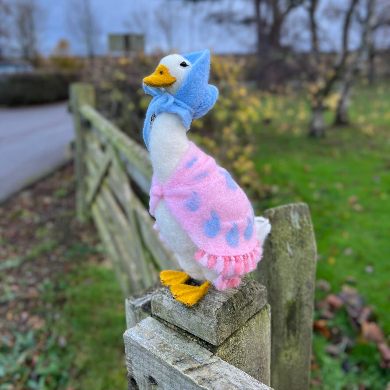 Jemima Puddle Duck needle felting kit, Beatrix Potter craft kit, handcrafted duck wool project, needle felt Jemima, 3D felting kit for adults, intermediate needle felting, Corriedale wool duck, The Crafty Kit Company Beatrix Potter, sustainable felting kit, gift for crafters and collectors