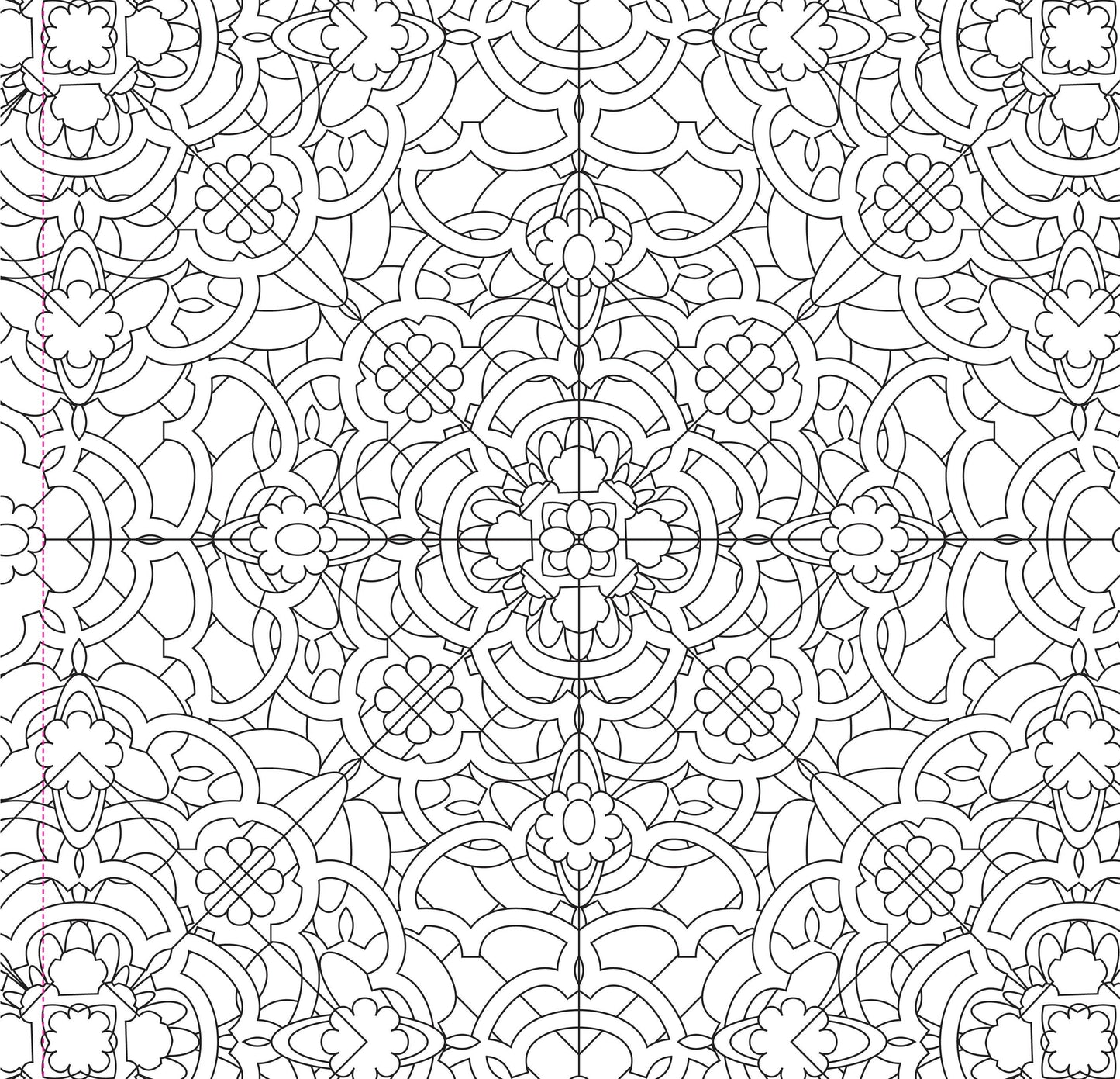 kaleidoscope coloring book, adult coloring book for relaxation, meditative coloring designs, artist coloring book with patterns, geometric coloring pages, stress relief coloring book, single-sided coloring book, perforated coloring pages, acid-free coloring paper, travel-friendly coloring book, intricate mandala-style designs, creative gift for artists