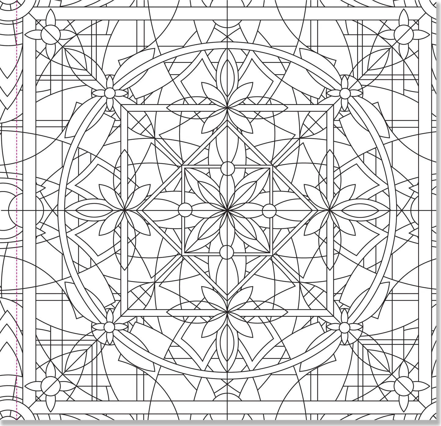 kaleidoscope coloring book, adult coloring book for relaxation, meditative coloring designs, artist coloring book with patterns, geometric coloring pages, stress relief coloring book, single-sided coloring book, perforated coloring pages, acid-free coloring paper, travel-friendly coloring book, intricate mandala-style designs, creative gift for artists