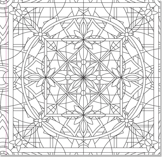 kaleidoscope coloring book, adult coloring book for relaxation, meditative coloring designs, artist coloring book with patterns, geometric coloring pages, stress relief coloring book, single-sided coloring book, perforated coloring pages, acid-free coloring paper, travel-friendly coloring book, intricate mandala-style designs, creative gift for artists