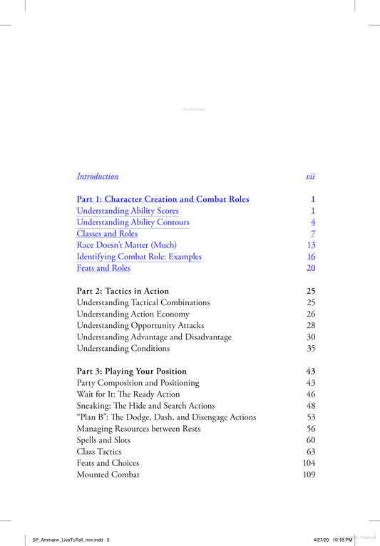 Live to Tell the Tale book, Keith Ammann D&D tactics, Dungeons & Dragons player strategies, 5E combat tactics guide, D&D fifth edition tips, RPG combat roles, player survival tactics, advantage and disadvantage D&D, how to run away D&D