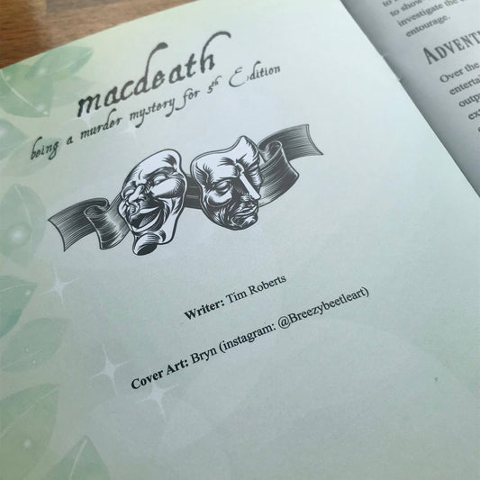 Macdeath DND one shot, 5e murder mystery adventure, Feywild one-shot, DND play-based adventure, Tim Roberts DND module, murder mystery DND 5e, Feywild mystery one shot, roleplay heavy DND module, 5e theatrical adventure, Queen of the Summer Court DND