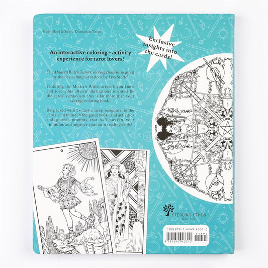 modern witch tarot coloring book, Lisa Sterle tarot art, witchy coloring book, tarot deck companion book, diverse witchcraft imagery, coloring book for witches, modern feminist tarot, interactive tarot workbook, modern witchcraft guide, tarot journal and coloring, flexibound tarot book, tarot and color symbolism, tarot reflection book, tarot for beginners and enthusiasts