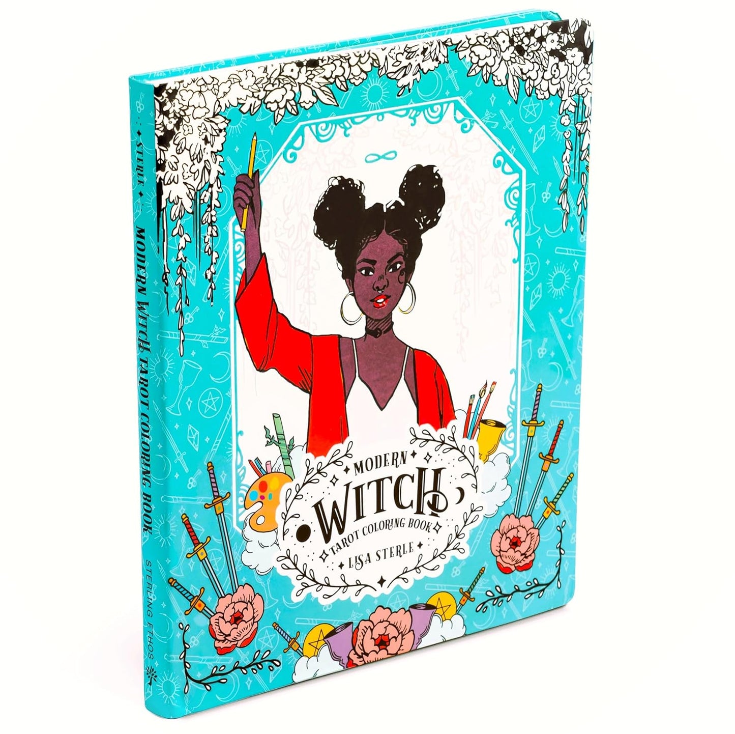 modern witch tarot coloring book, Lisa Sterle tarot art, witchy coloring book, tarot deck companion book, diverse witchcraft imagery, coloring book for witches, modern feminist tarot, interactive tarot workbook, modern witchcraft guide, tarot journal and coloring, flexibound tarot book, tarot and color symbolism, tarot reflection book, tarot for beginners and enthusiasts