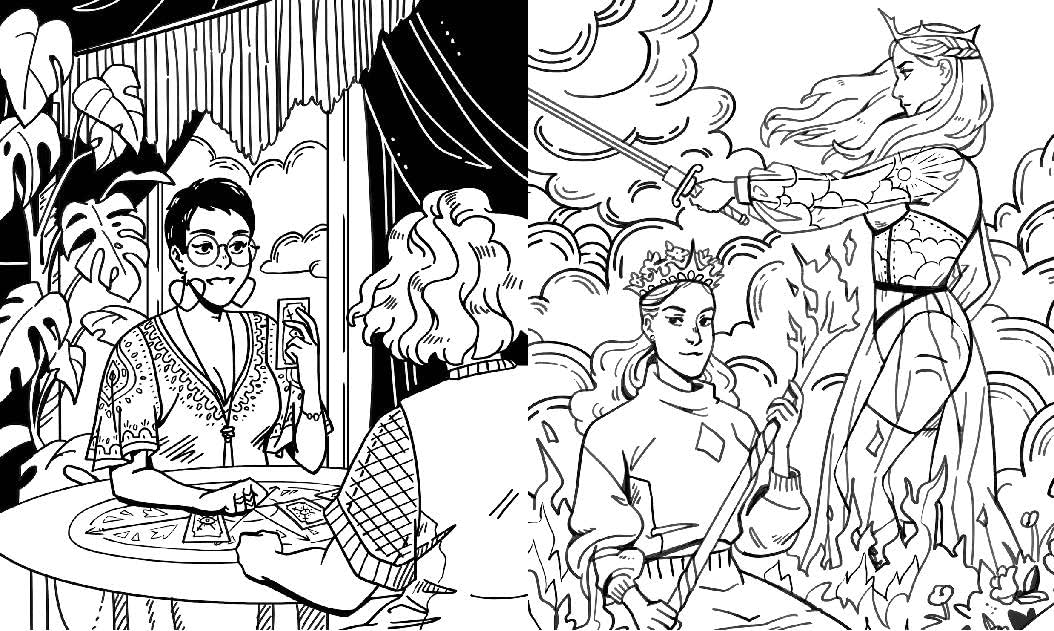 modern witch tarot coloring book, Lisa Sterle tarot art, witchy coloring book, tarot deck companion book, diverse witchcraft imagery, coloring book for witches, modern feminist tarot, interactive tarot workbook, modern witchcraft guide, tarot journal and coloring, flexibound tarot book, tarot and color symbolism, tarot reflection book, tarot for beginners and enthusiasts