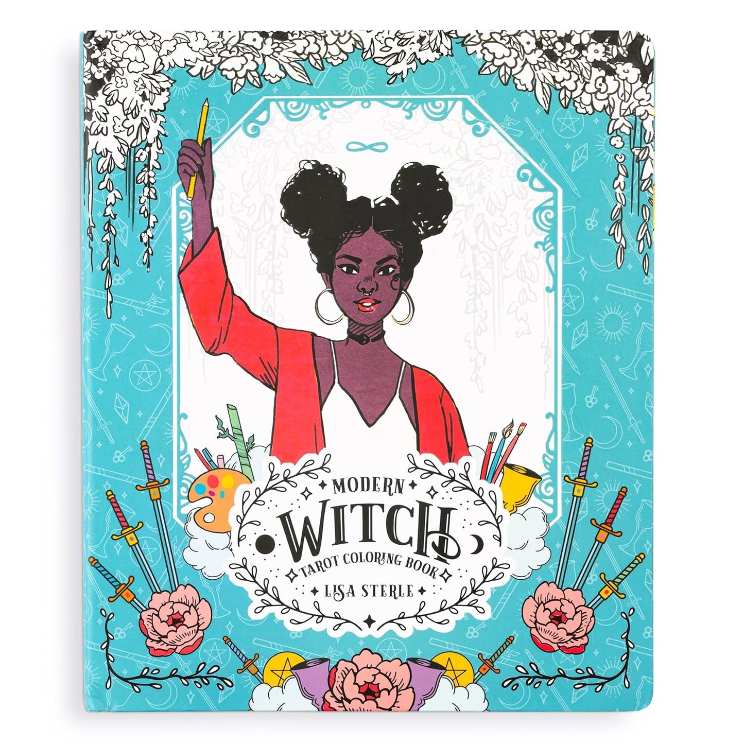modern witch tarot coloring book, Lisa Sterle tarot art, witchy coloring book, tarot deck companion book, diverse witchcraft imagery, coloring book for witches, modern feminist tarot, interactive tarot workbook, modern witchcraft guide, tarot journal and coloring, flexibound tarot book, tarot and color symbolism, tarot reflection book, tarot for beginners and enthusiasts