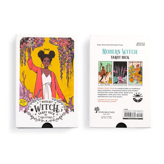 modern witch tarot deck, Lisa Sterle tarot, contemporary tarot cards, feminist tarot deck, inclusive tarot deck, 21st century witchcraft, diverse tarot imagery, modern tarot guidebook, vibrant tarot art, empowering tarot deck, witchy tarot set, tarot for self-discovery, LGBTQ+ inclusive tarot, contemporary archetype tarot, tarot with hardcover guidebook